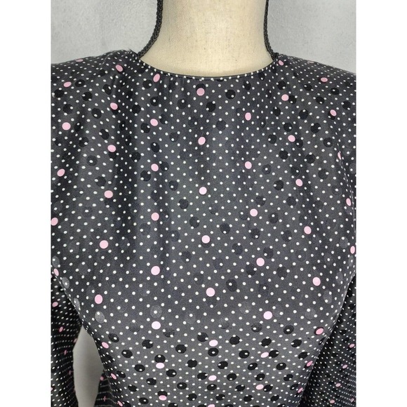 Saks Fifth Avenue David Hayes Silk Polka Dot Midi Vintage Dress Size 8 - Picture 6 of 14
